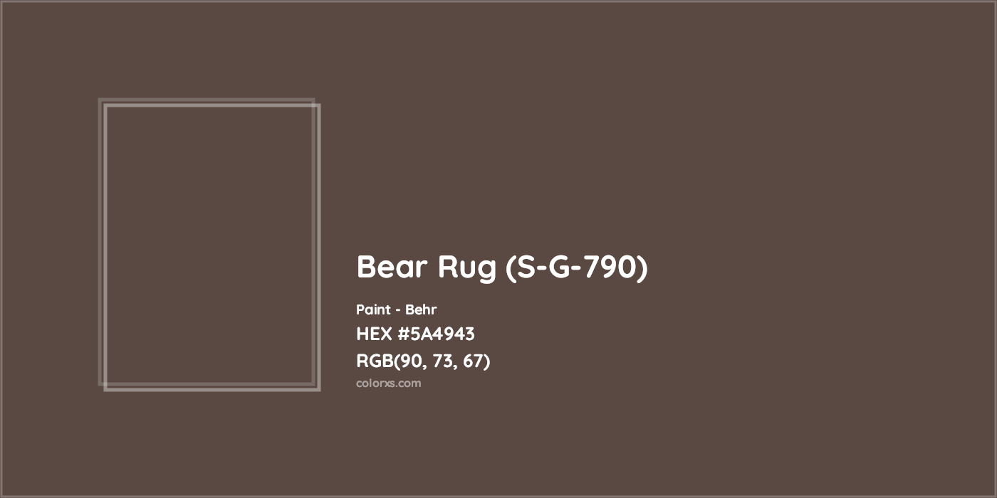 HEX #5A4943 Bear Rug (S-G-790) Paint Behr - Color Code