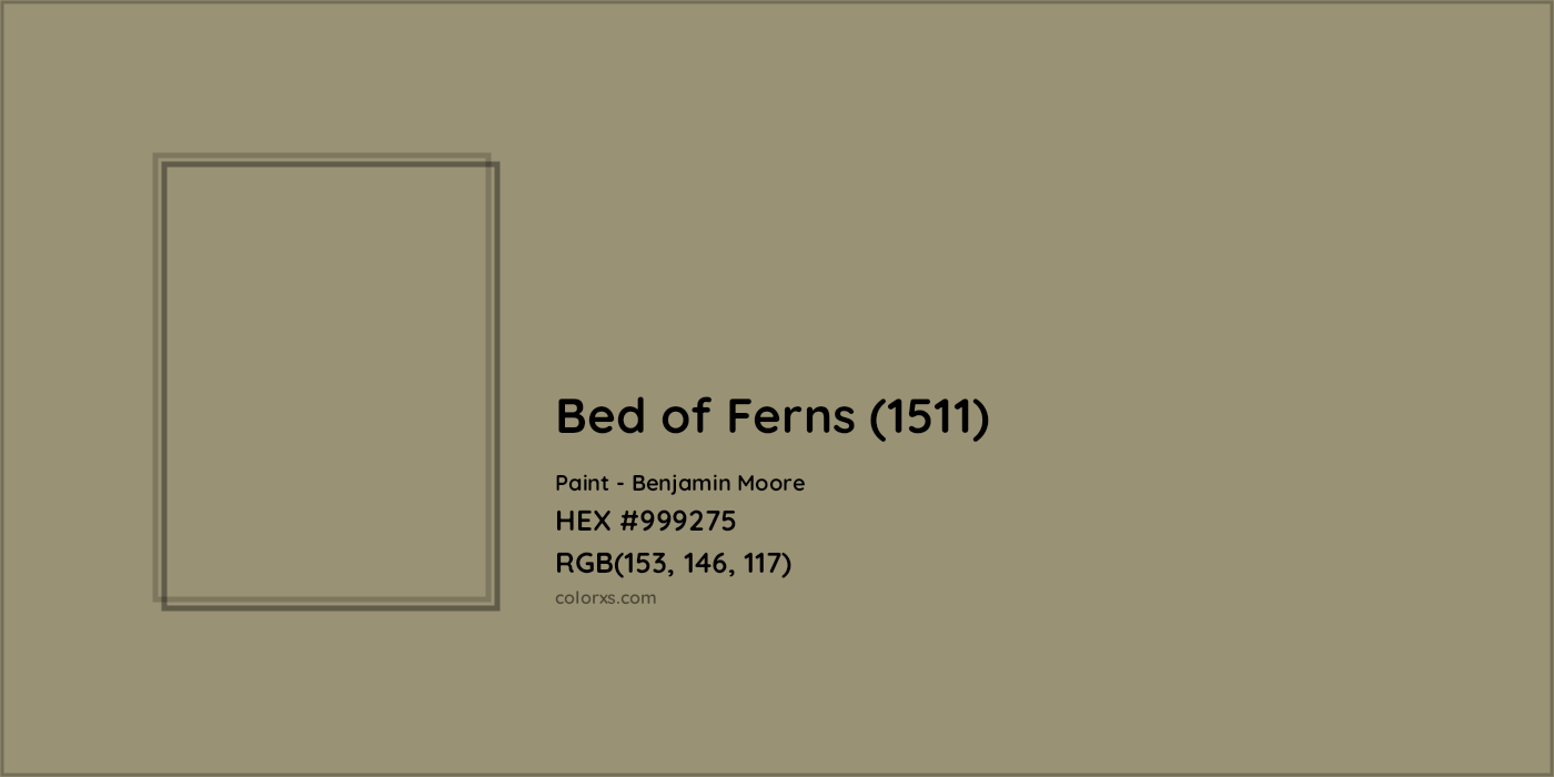 HEX #999275 Bed of Ferns (1511) Paint Benjamin Moore - Color Code