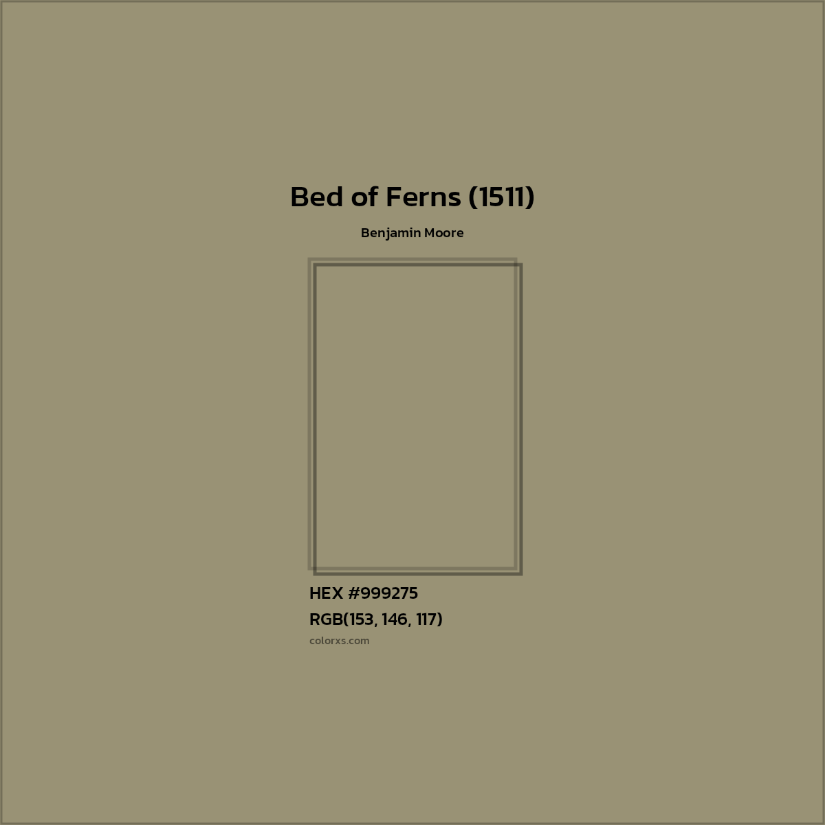 HEX #999275 Bed of Ferns (1511) Paint Benjamin Moore - Color Code