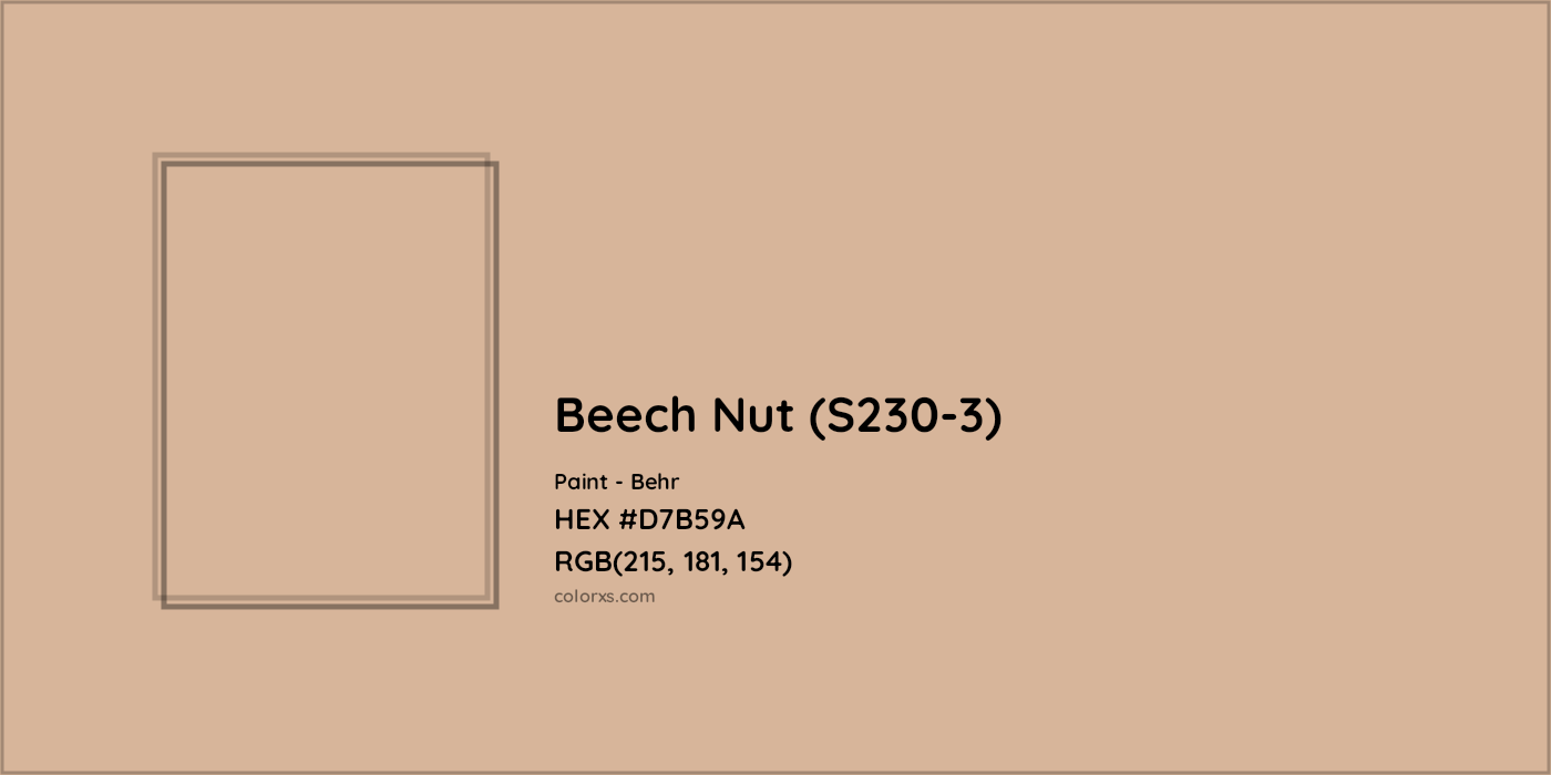 HEX #D7B59A Beech Nut (S230-3) Paint Behr - Color Code