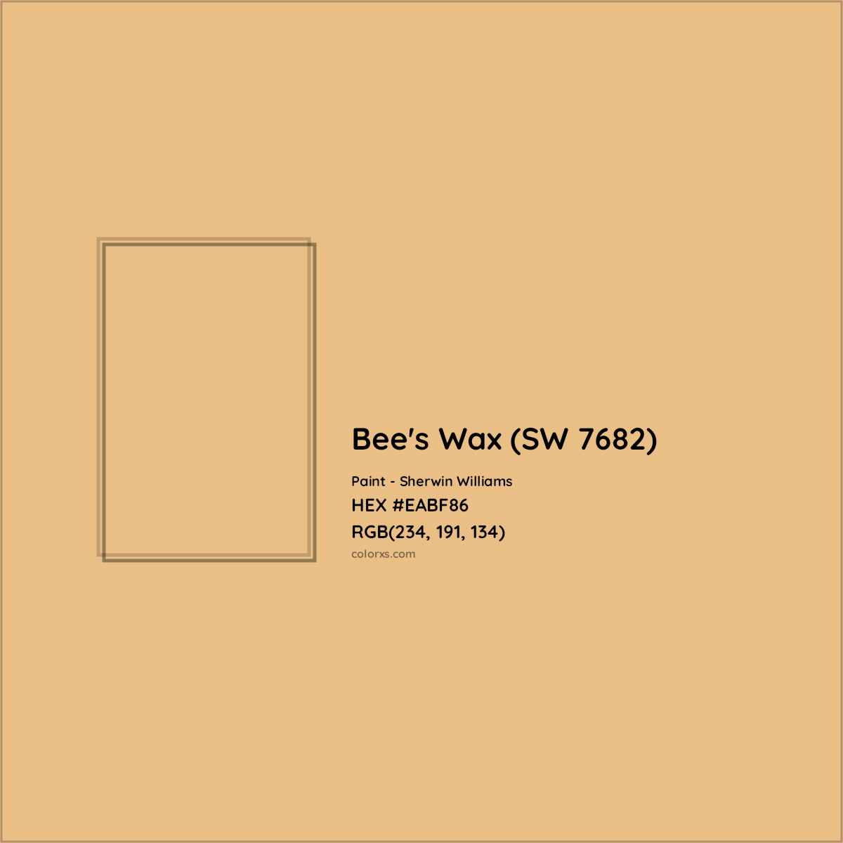 HEX #EABF86 Bee's Wax (SW 7682) Paint Sherwin Williams - Color Code