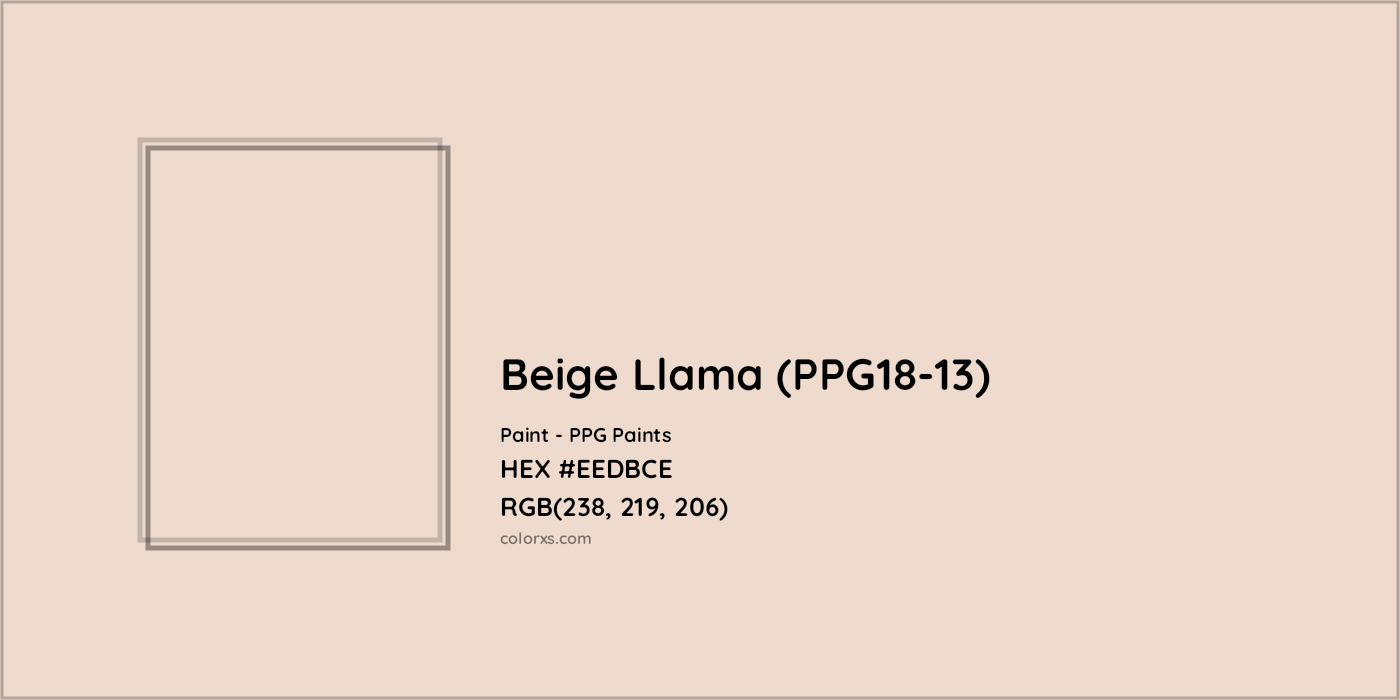 HEX #EEDBCE Beige Llama (PPG18-13) Paint PPG Paints - Color Code
