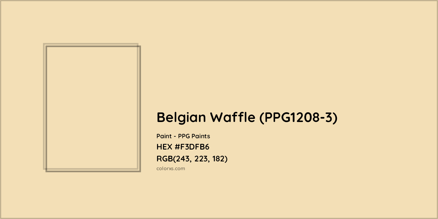 HEX #F3DFB6 Belgian Waffle (PPG1208-3) Paint PPG Paints - Color Code