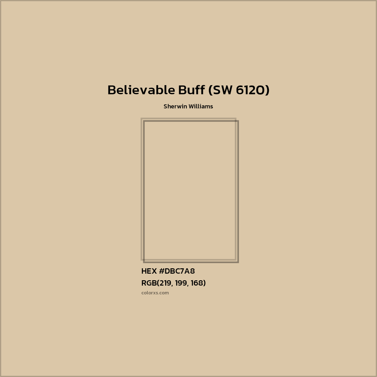 HEX #DBC7A8 Believable Buff (SW 6120) Paint Sherwin Williams - Color Code