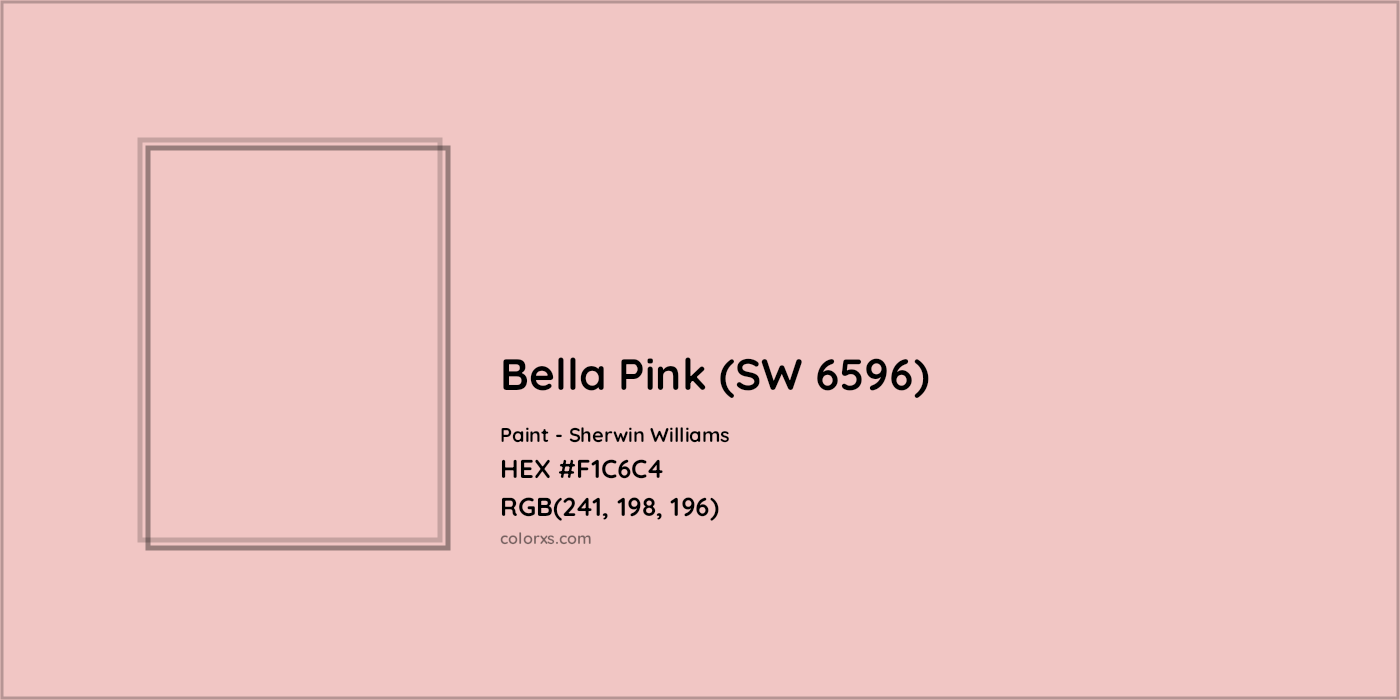 HEX #F1C6C4 Bella Pink (SW 6596) Paint Sherwin Williams - Color Code