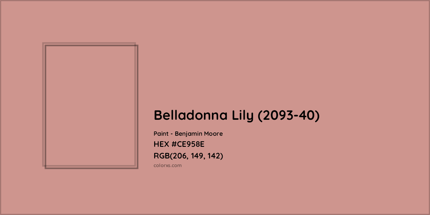 HEX #CE958E Belladonna Lily (2093-40) Paint Benjamin Moore - Color Code