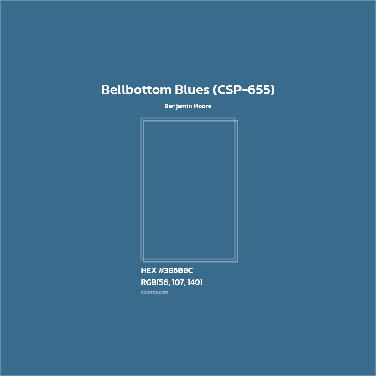 HEX #386B8C Bellbottom Blues (CSP-655) Paint Benjamin Moore - Color Code