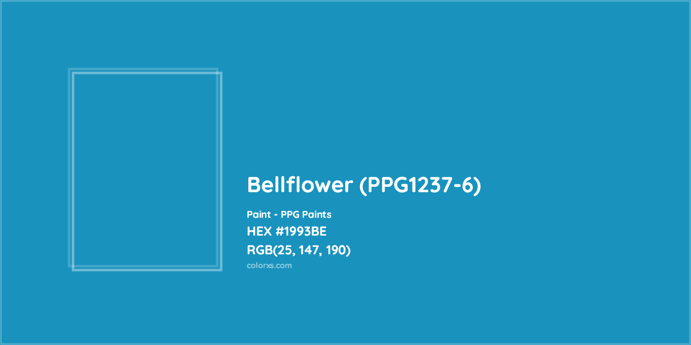 HEX #1993BE Bellflower (PPG1237-6) Paint PPG Paints - Color Code