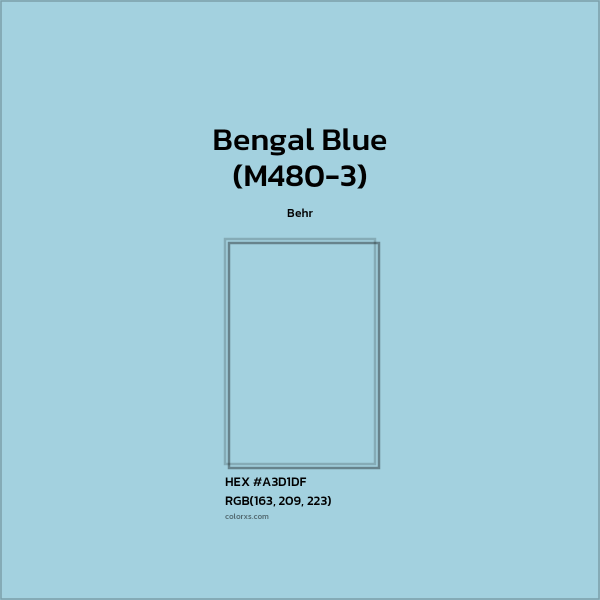 HEX #A3D1DF Bengal Blue (M480-3) Paint Behr - Color Code