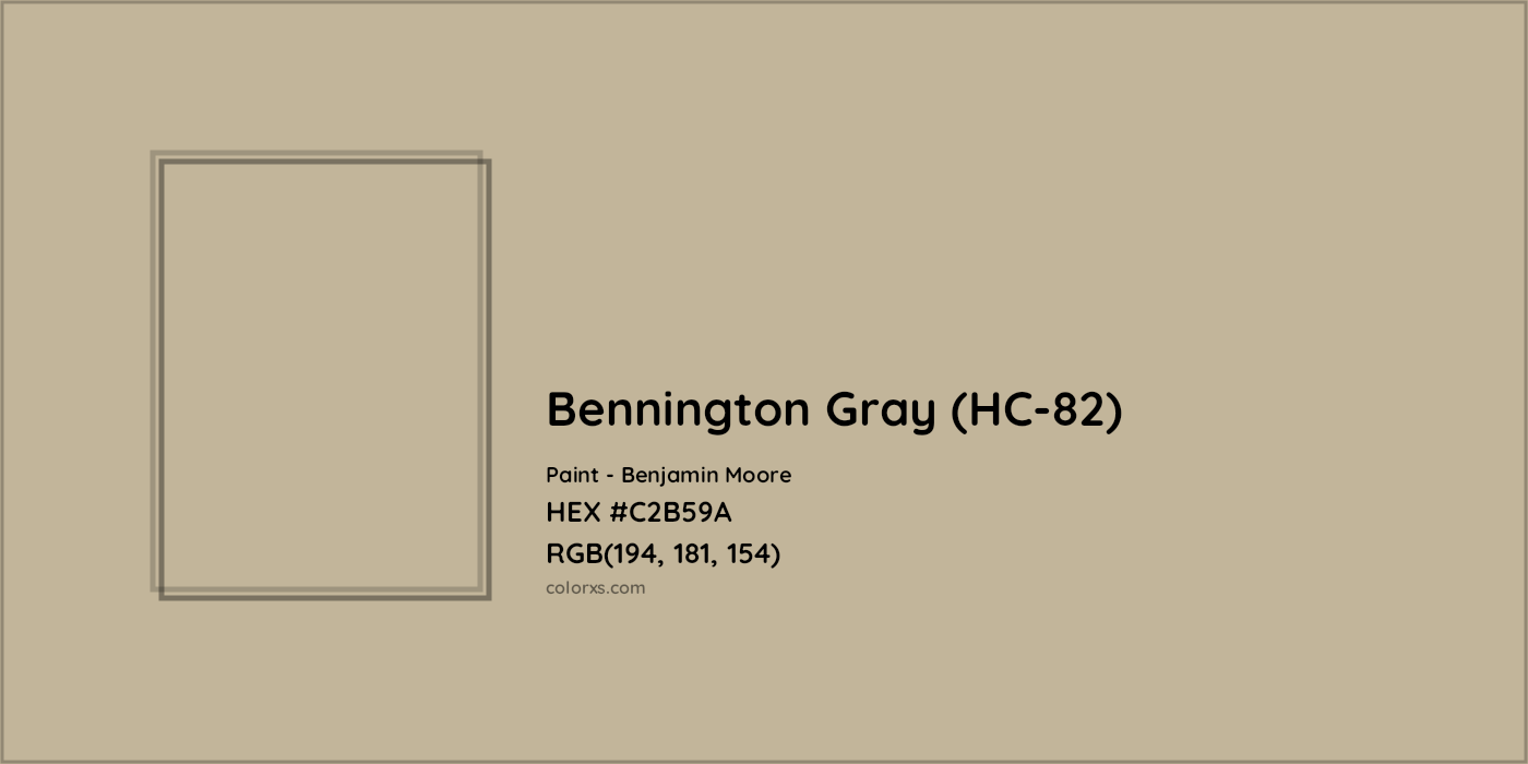 HEX #C2B59A Bennington Gray (HC-82) Paint Benjamin Moore - Color Code