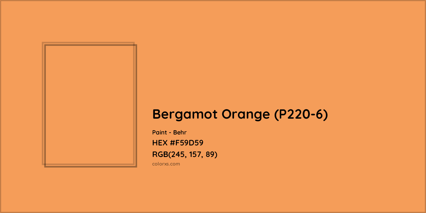 HEX #F59D59 Bergamot Orange (P220-6) Paint Behr - Color Code