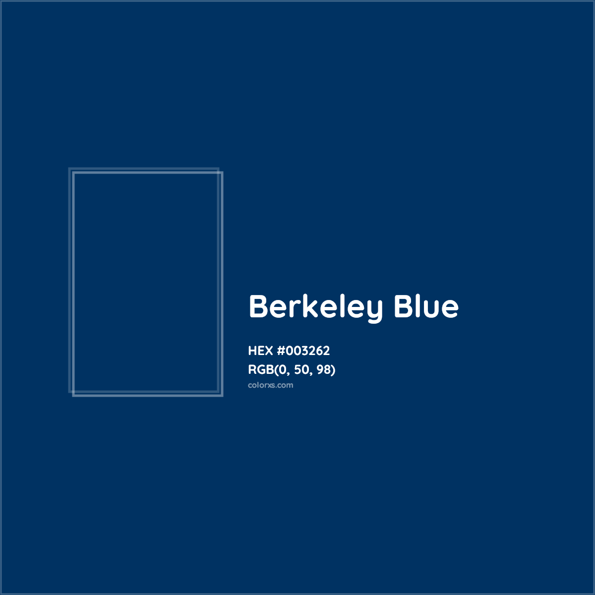 HEX #003262 Berkeley Blue Other School - Color Code