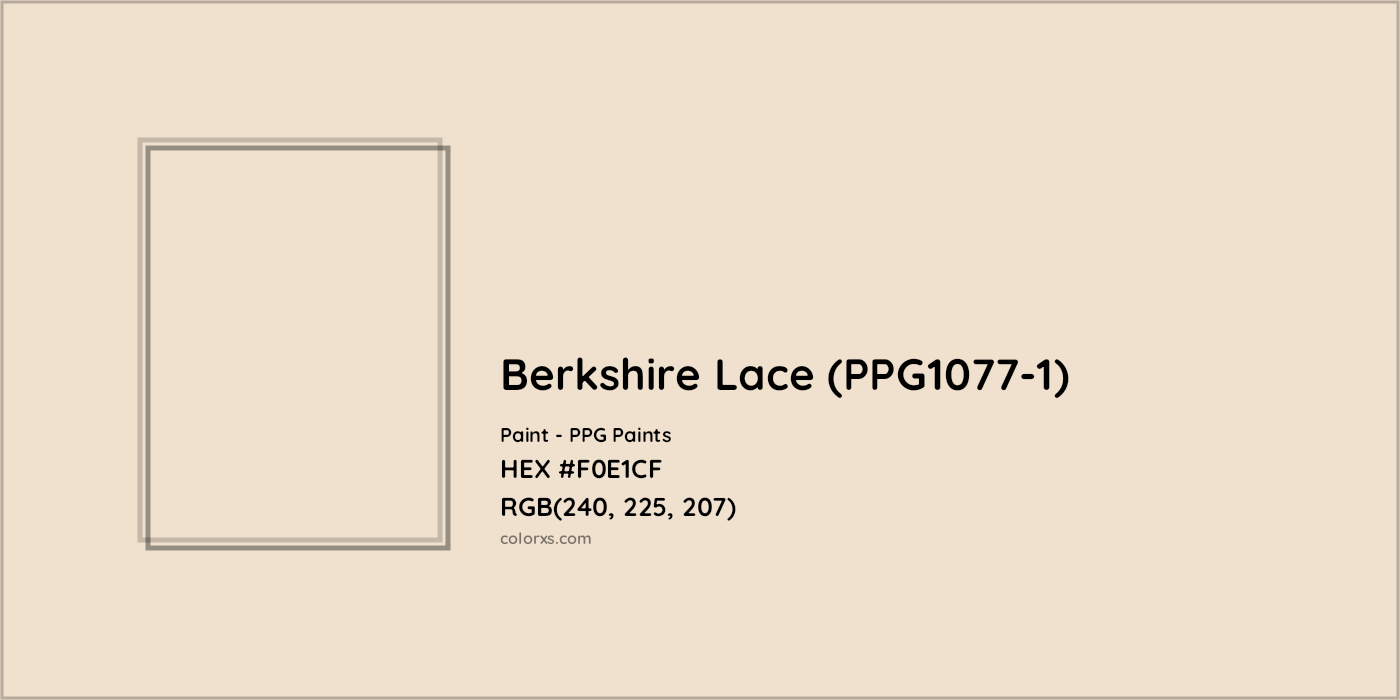 HEX #F0E1CF Berkshire Lace (PPG1077-1) Paint PPG Paints - Color Code