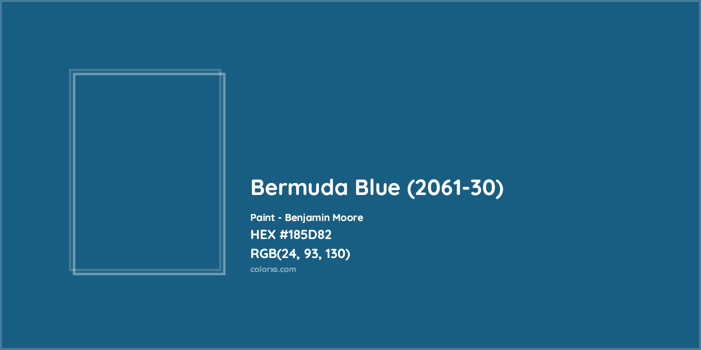 HEX #185D82 Bermuda Blue (2061-30) Paint Benjamin Moore - Color Code
