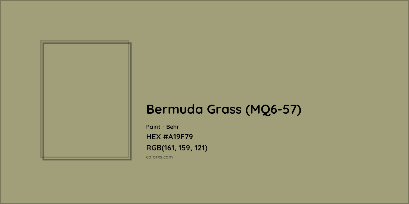 HEX #A19F79 Bermuda Grass (MQ6-57) Paint Behr - Color Code