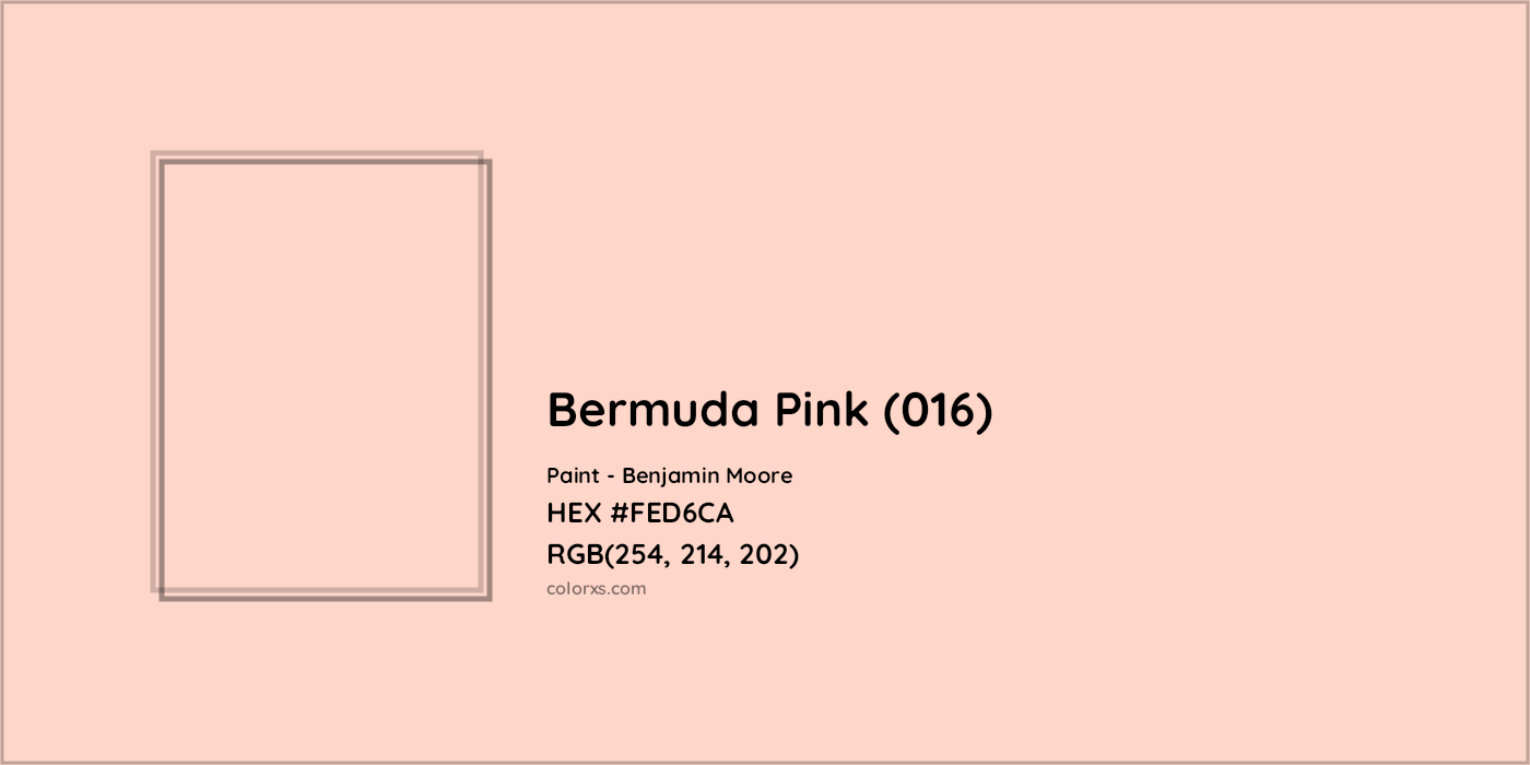 HEX #FED6CA Bermuda Pink (016) Paint Benjamin Moore - Color Code