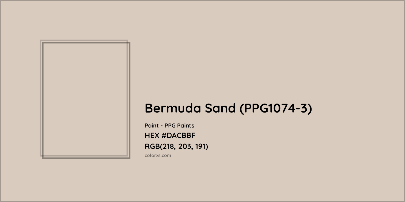 HEX #DACBBF Bermuda Sand (PPG1074-3) Paint PPG Paints - Color Code