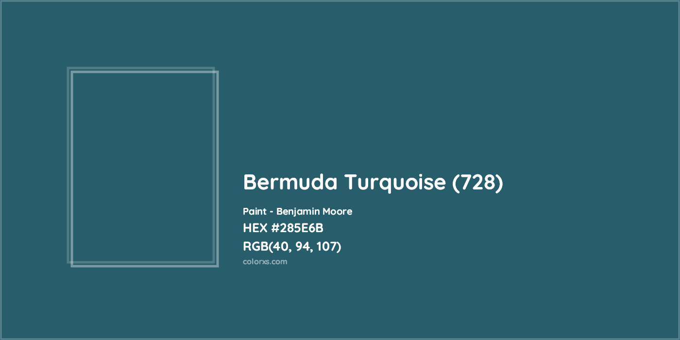 HEX #285E6B Bermuda Turquoise (728) Paint Benjamin Moore - Color Code