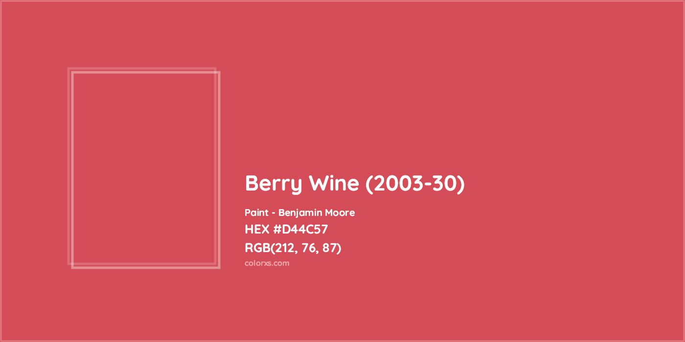 HEX #D44C57 Berry Wine (2003-30) Paint Benjamin Moore - Color Code