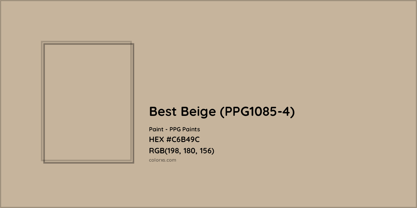 HEX #C6B49C Best Beige (PPG1085-4) Paint PPG Paints - Color Code