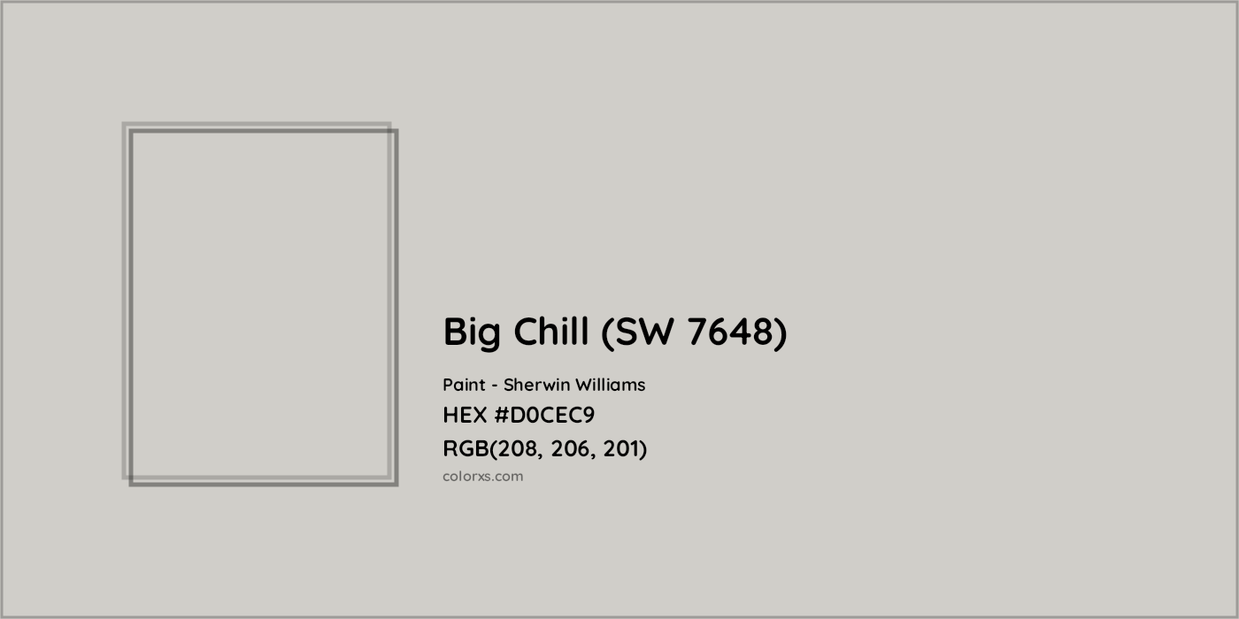 HEX #D0CEC9 Big Chill (SW 7648) Paint Sherwin Williams - Color Code