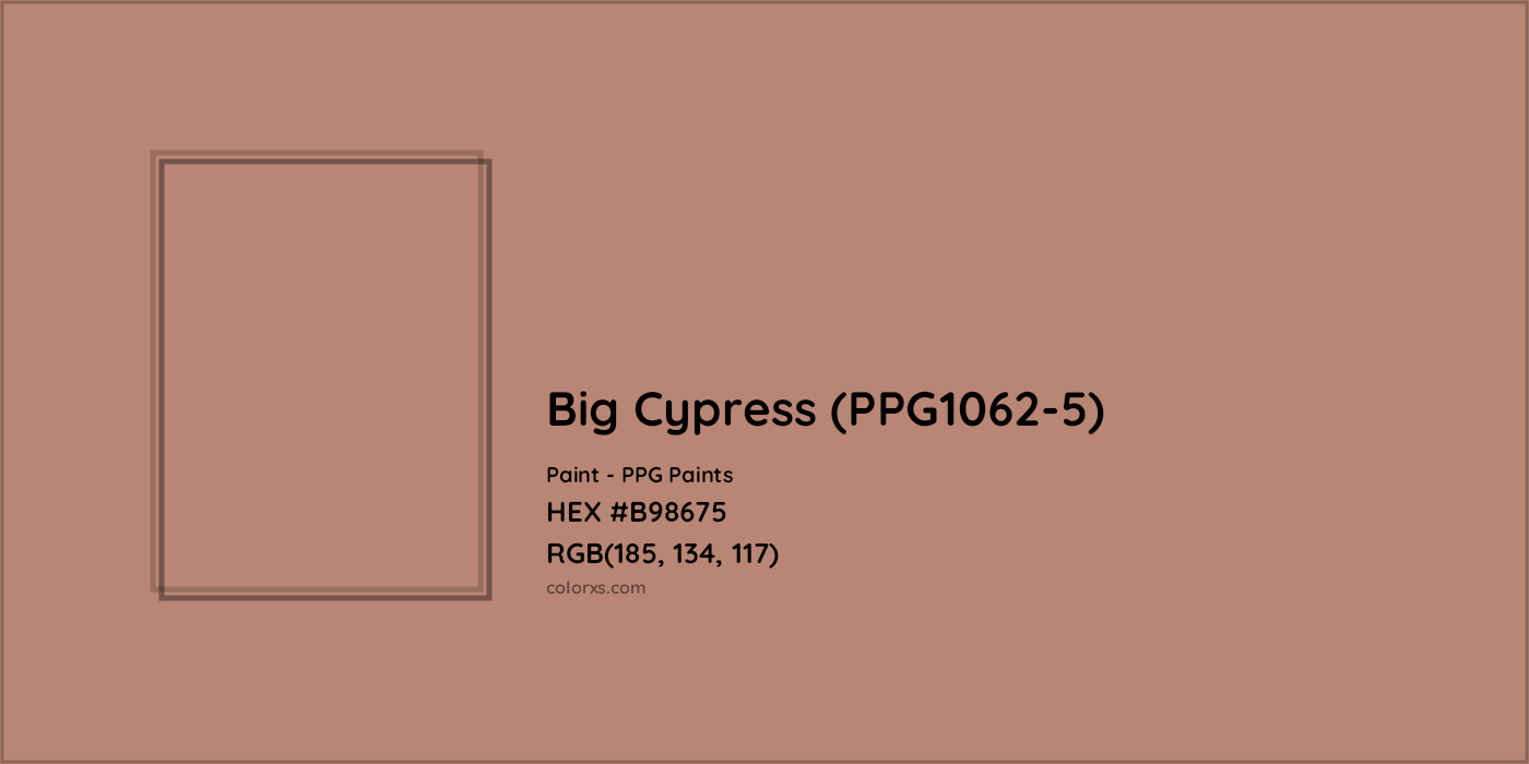 HEX #B98675 Big Cypress (PPG1062-5) Paint PPG Paints - Color Code