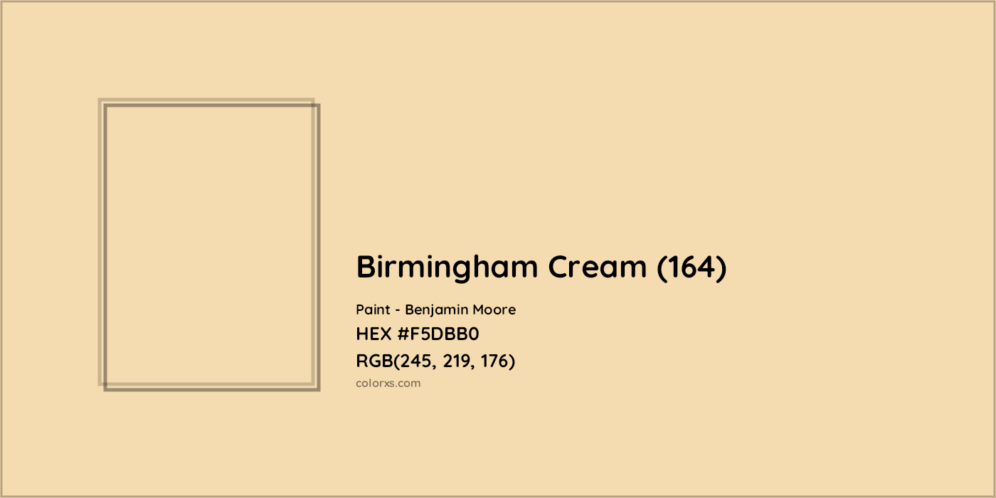 HEX #F5DBB0 Birmingham Cream (164) Paint Benjamin Moore - Color Code