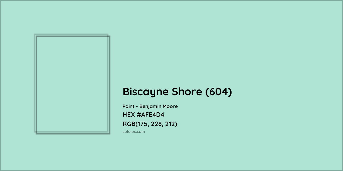 HEX #AFE4D4 Biscayne Shore (604) Paint Benjamin Moore - Color Code