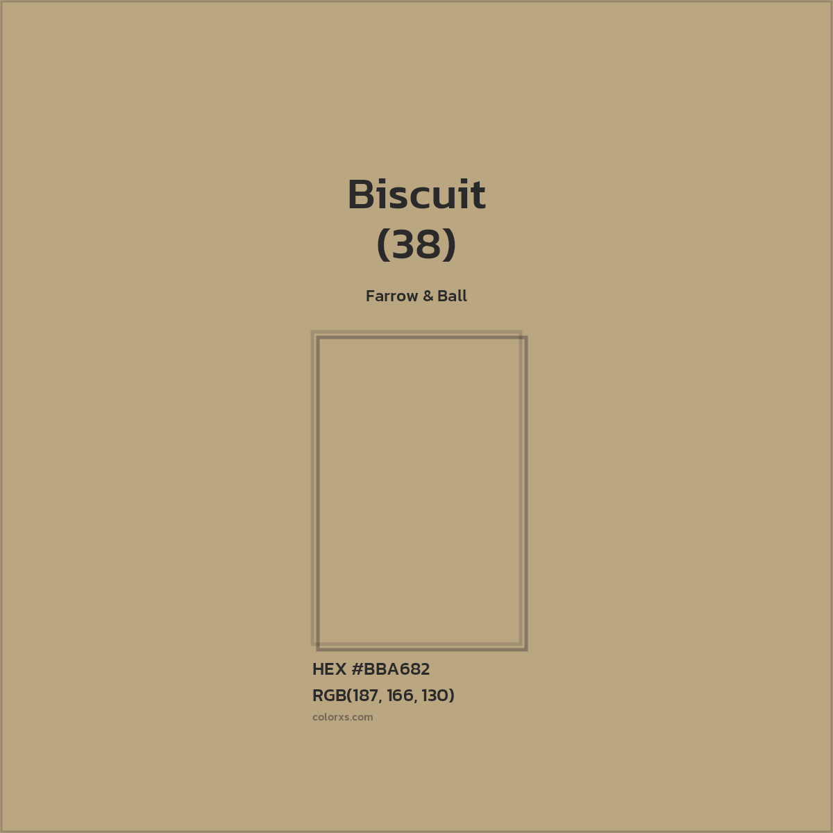 HEX #BBA682 Biscuit (38) Paint Farrow & Ball - Color Code
