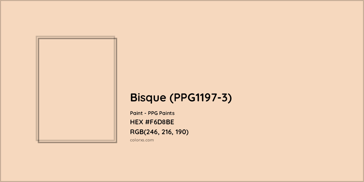 HEX #F6D8BE Bisque (PPG1197-3) Paint PPG Paints - Color Code