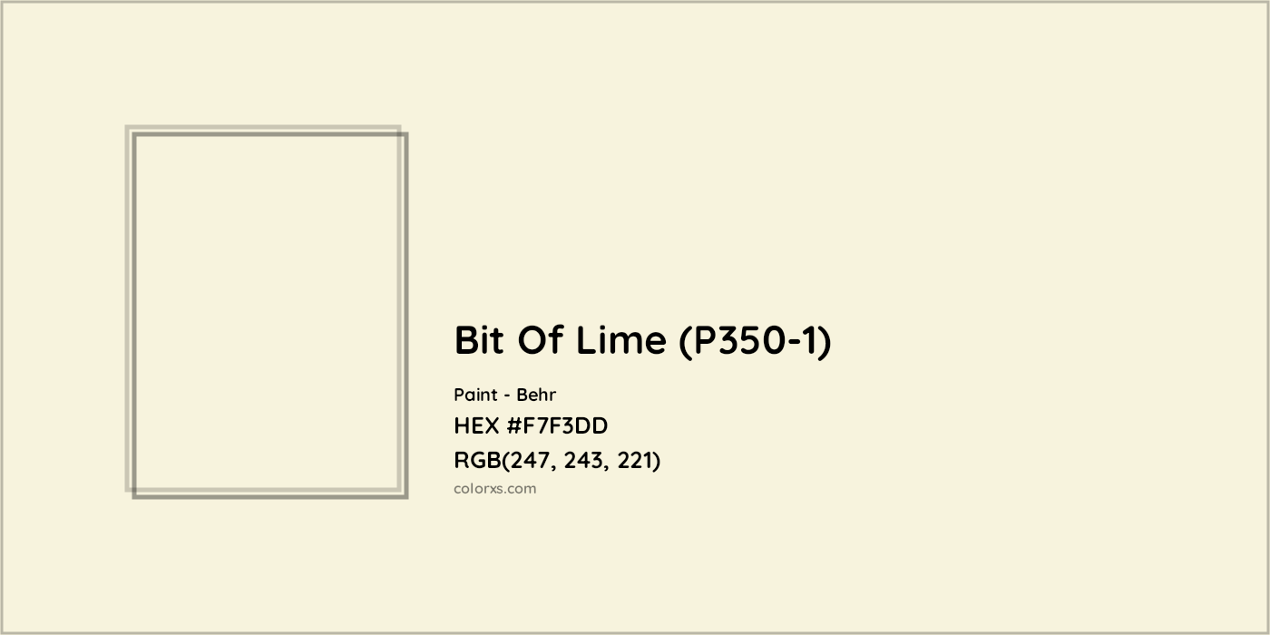 HEX #F7F3DD Bit Of Lime (P350-1) Paint Behr - Color Code