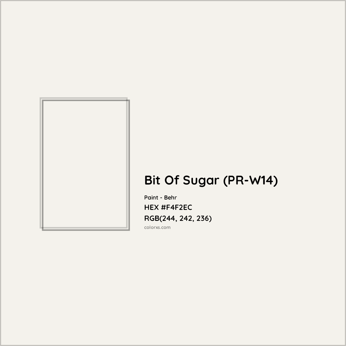 HEX #F4F2EC Bit Of Sugar (PR-W14) Paint Behr - Color Code