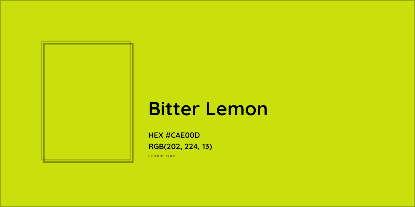 HEX #CAE00D Bitter Lemon Color - Color Code