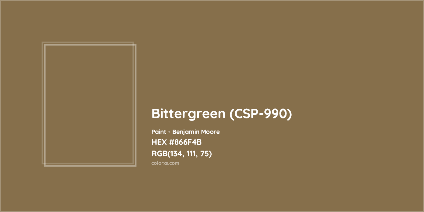 HEX #866F4B Bittergreen (CSP-990) Paint Benjamin Moore - Color Code