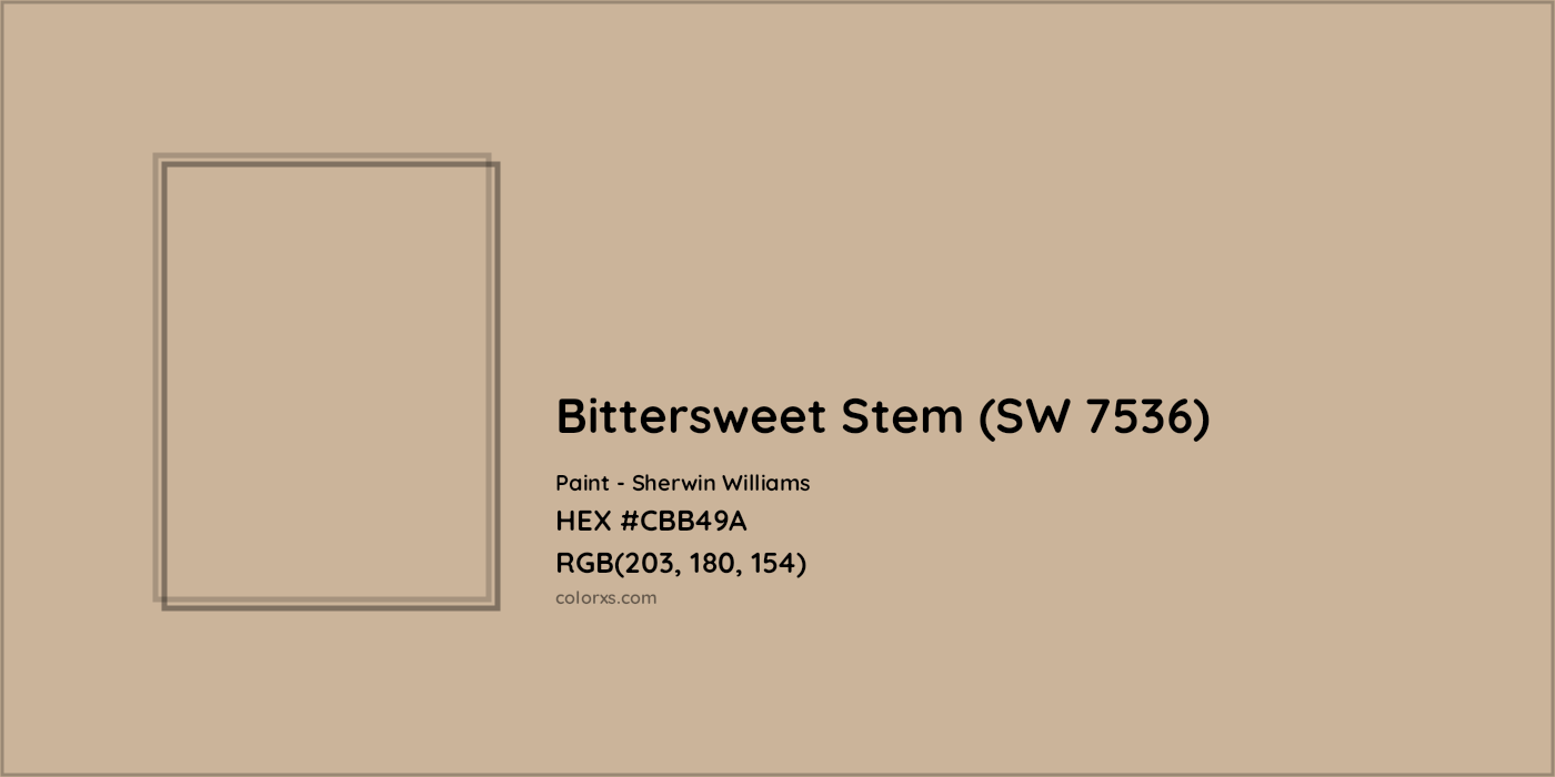 HEX #CBB49A Bittersweet Stem (SW 7536) Paint Sherwin Williams - Color Code