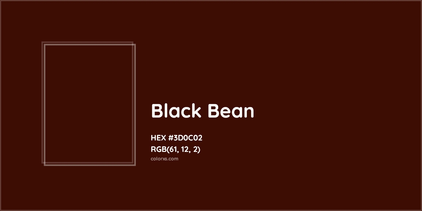 HEX #3D0C02 Black Bean Color - Color Code