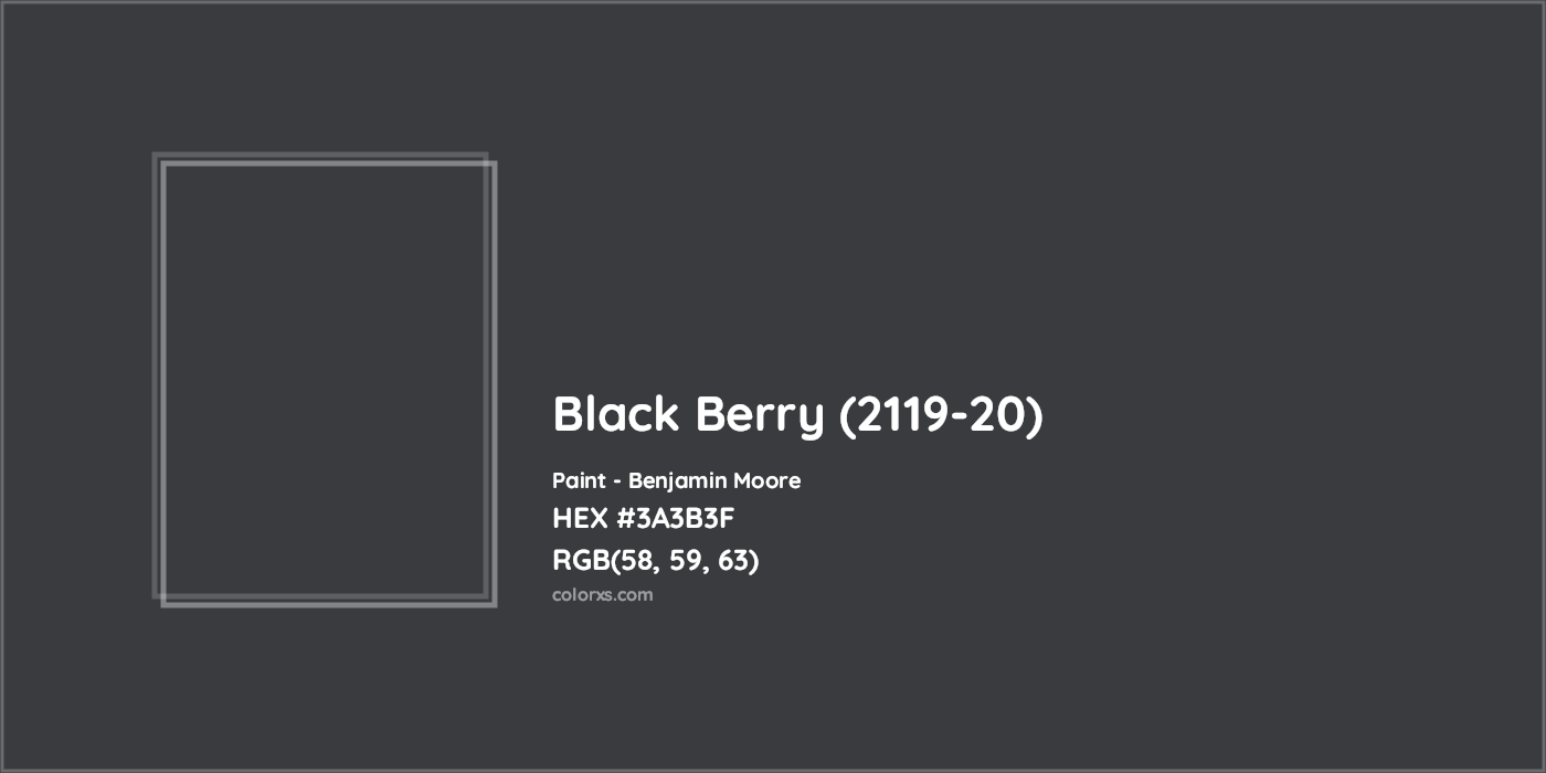 HEX #3A3B3F Black Berry (2119-20) Paint Benjamin Moore - Color Code