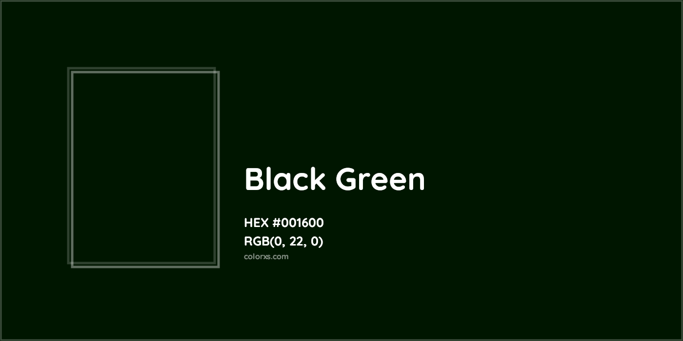 HEX #001600 Black Green Color - Color Code