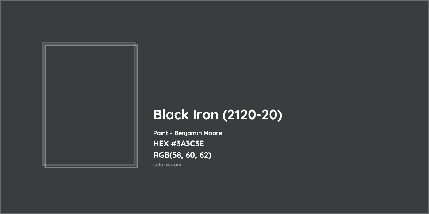 HEX #3A3C3E Black Iron (2120-20) Paint Benjamin Moore - Color Code