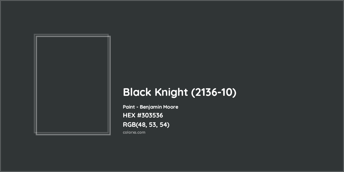 HEX #303536 Black Knight (2136-10) Paint Benjamin Moore - Color Code
