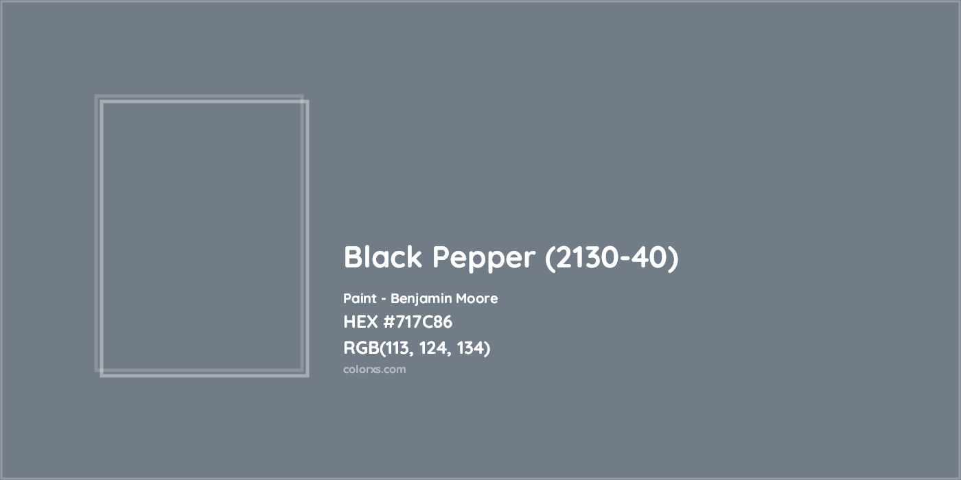 HEX #717C86 Black Pepper (2130-40) Paint Benjamin Moore - Color Code