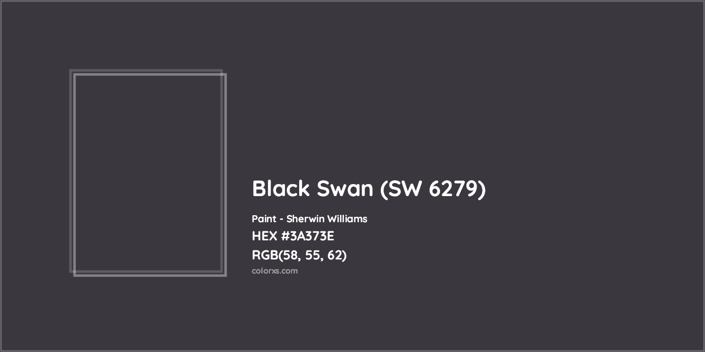 HEX #3A373E Black Swan (SW 6279) Paint Sherwin Williams - Color Code