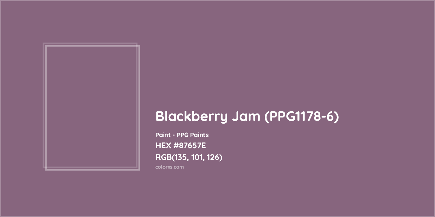 HEX #87657E Blackberry Jam (PPG1178-6) Paint PPG Paints - Color Code