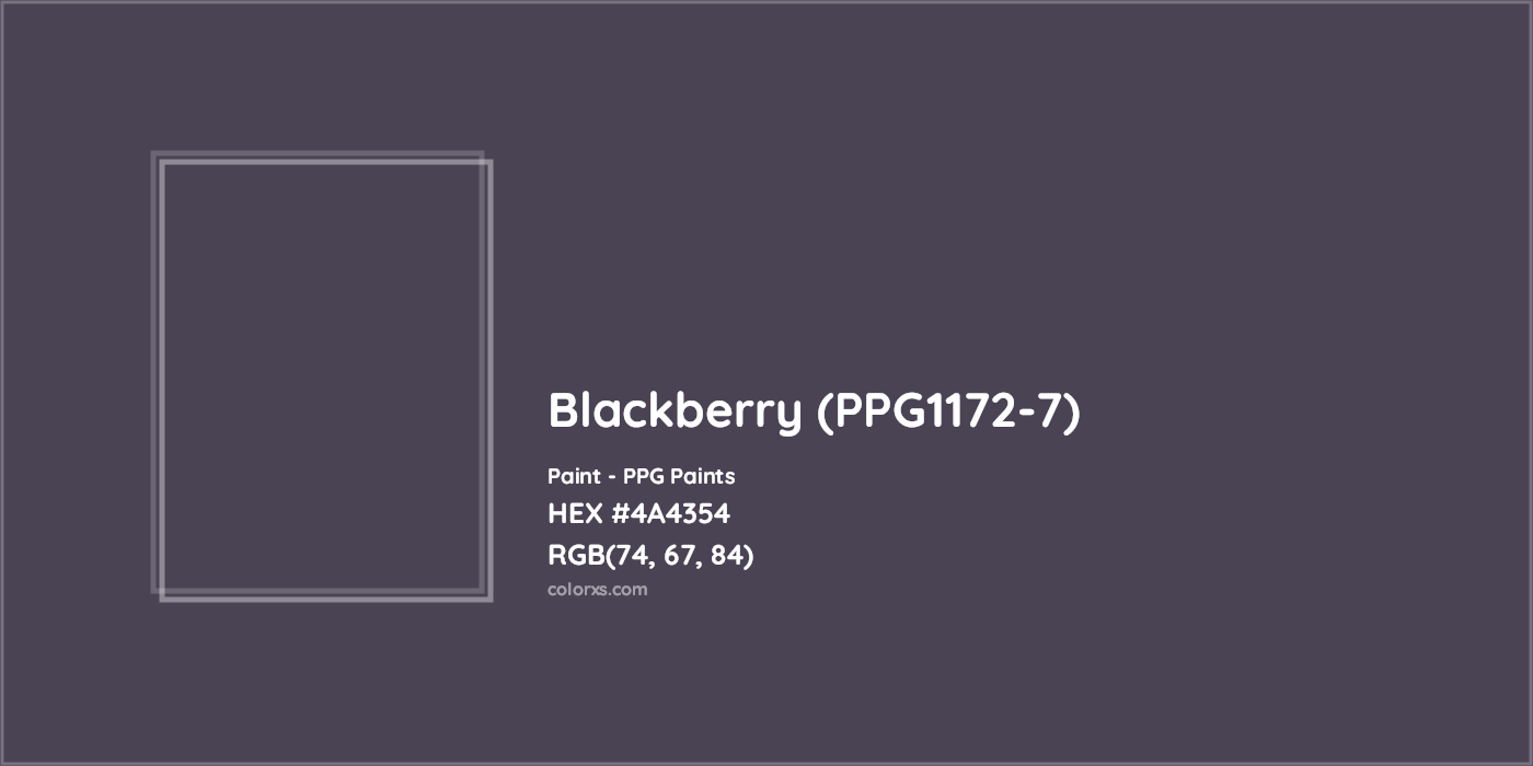 HEX #4A4354 Blackberry (PPG1172-7) Paint PPG Paints - Color Code
