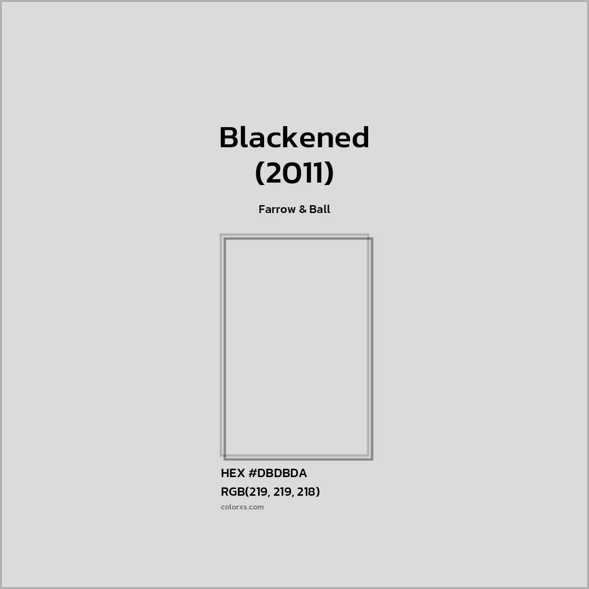 HEX #DBDBDA Blackened (2011) Paint Farrow & Ball - Color Code