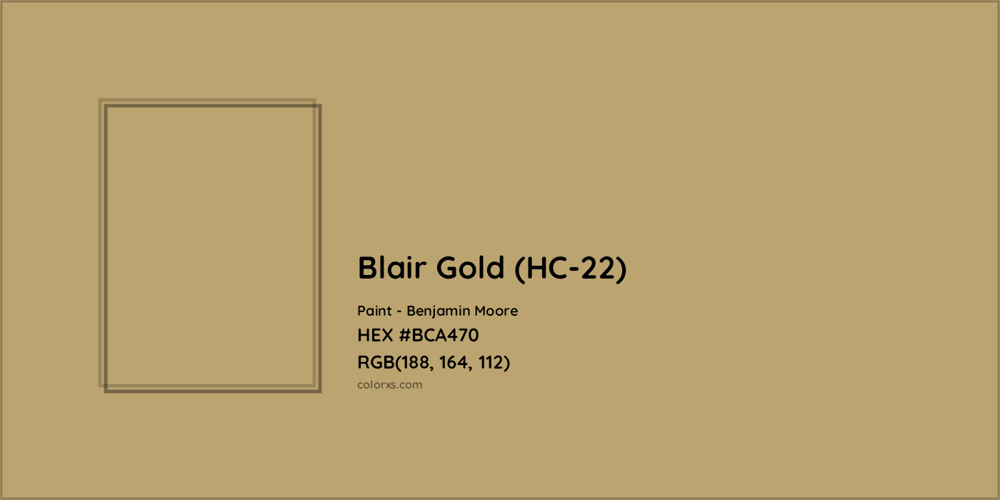 HEX #BCA470 Blair Gold (HC-22) Paint Benjamin Moore - Color Code