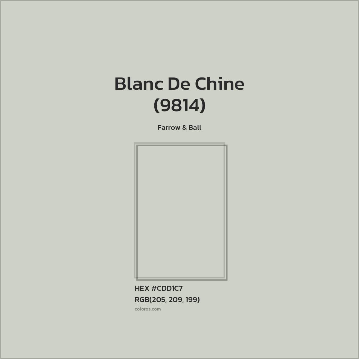 HEX #CDD1C7 Blanc De Chine (9814) Paint Farrow & Ball - Color Code