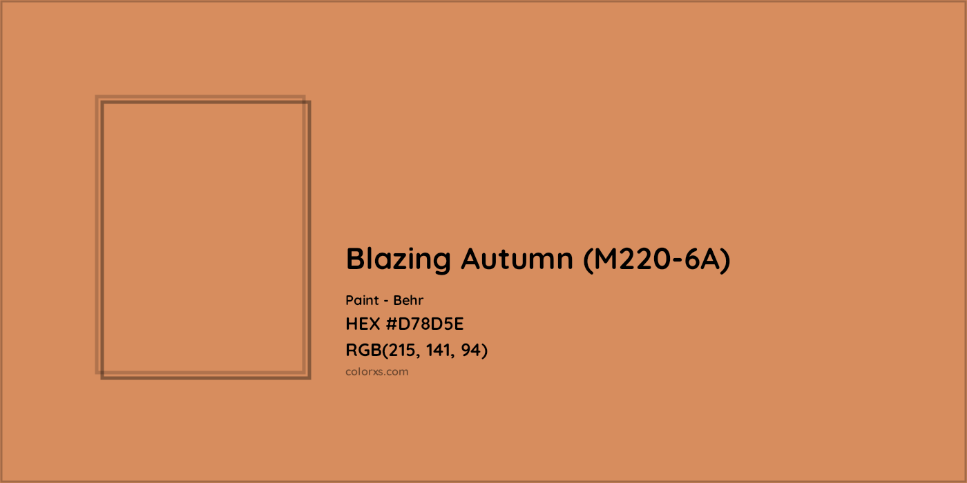 HEX #D78D5E Blazing Autumn (M220-6A) Paint Behr - Color Code
