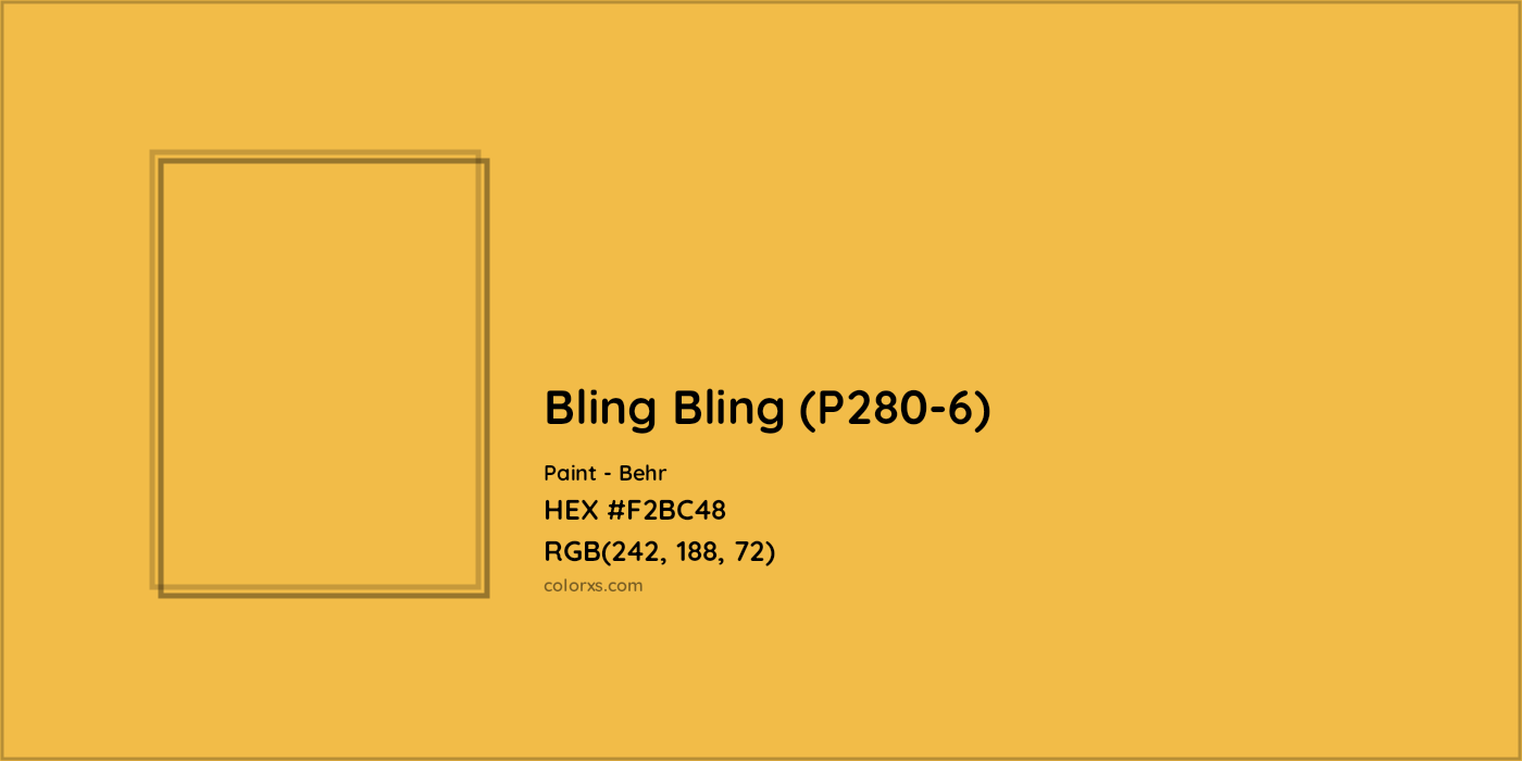 HEX #F2BC48 Bling Bling (P280-6) Paint Behr - Color Code