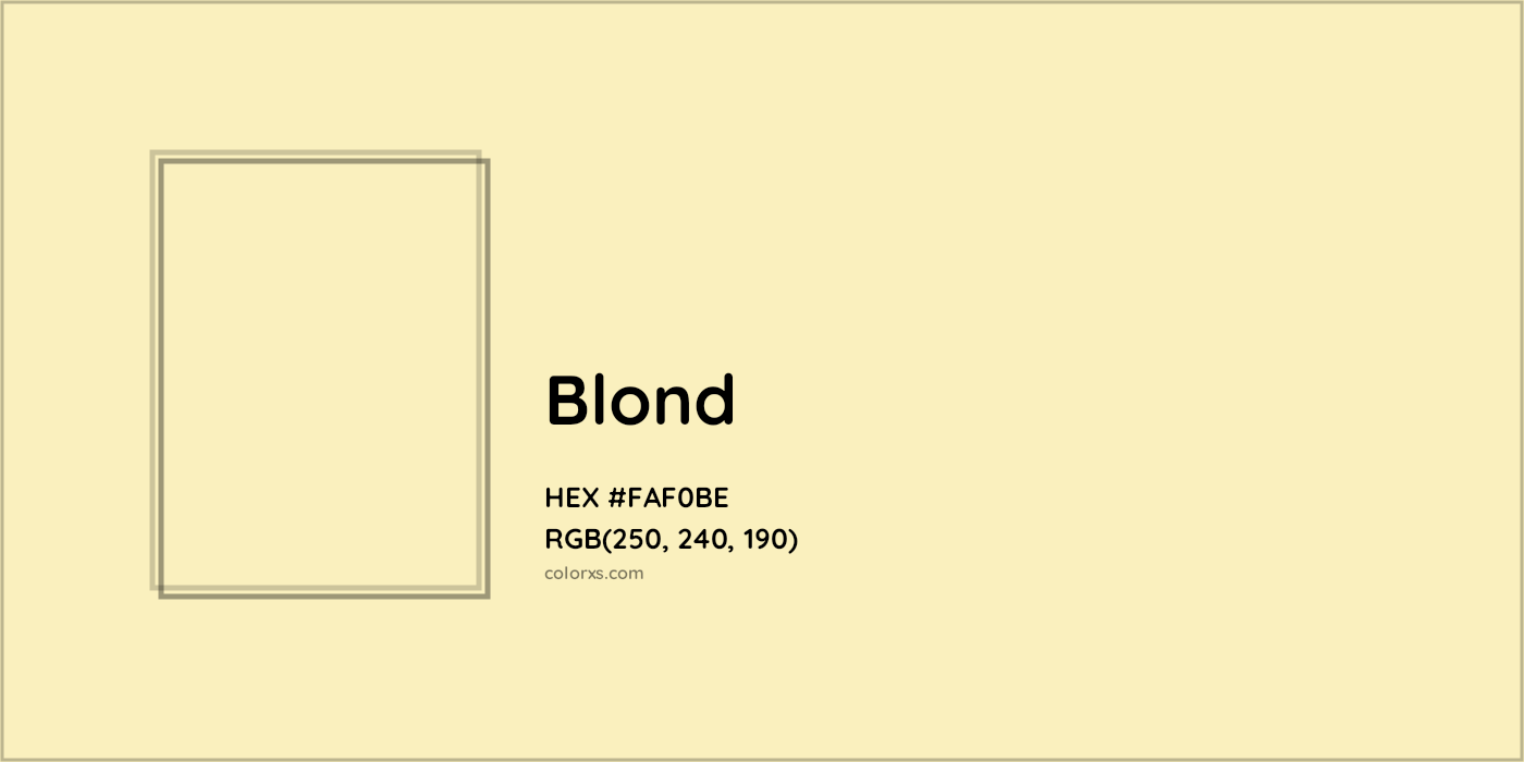 HEX #FAF0BE Blond Color - Color Code